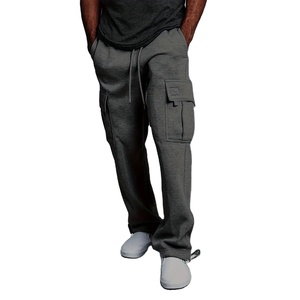 Pantalon de jogging cargo oversize pour homme, multipoches, en molleton, streetwear, baggy, en coton, avec logo personnalisé - Product Image 1