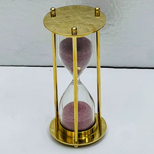 Reloj de arena 3D de latón macizo de 4.5'' |   Pie Decorativo Vintage para Mesa de Graduación - Product Image 1