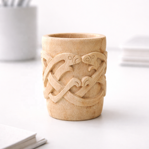 แก้วมักทำจากไม้แกะสลักด้วยมือภาชนะใส่เครื่องดื่มแนวชนบทสำหรับดิวาลีและรอมฎอนมีกาวในตัวสำหรับเบียร์กาแฟและของขวัญ - Product Image 1