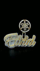 Moissanite Custom <b>Name</b> <b>Pendant</b> Custom Enamel Bail <b>Pendant</b> Cursive Script Font VVS Diamond Jewelry Hip Hop Style <b>Necklace</b> - Product Image 2