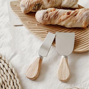 Stainless Steel Cheese Knife Set With <b>Wood</b> Handle Minimalist Design Durable Flatware Serving Utensils For Party - Product Image 3