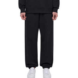 High Quality French Terry Cotton Oversized Baggy Sweatpants Custom Straight Curved Striped <b>Trousers</b> with Drawstring Rope - Product Image 2