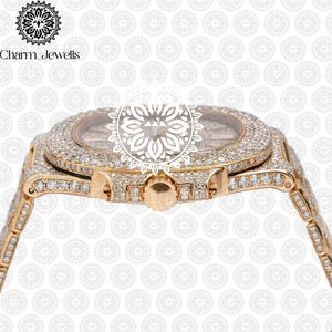 Charm_Jewells Luxury Gold <b>Diamond</b> <b>Watch</b> Analog Quartz Irregular Case Women's Fashion 42mm Folding Clasp - Product Image 2
