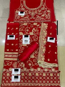 Collection de créateurs 2021 Lehnga en soie brodée pakistanaise et indienne Travail manuel complet Vente chaude Robe de fête de mariage Salwar - Product Image 3