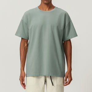 Camisetas HSI Trendy ODM de 220 g/m², mezcla de algodón, estilo urbano, logotipo personalizado, corte holgado y recortado. - Product Image 4