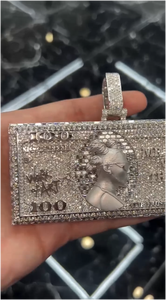 Pendentif personnalisé 3D en argent sterling 925 plaqué or 18 carats avec moissanite taille émeraude, style hip-hop, bijoux hip-hop glacés - Product Image 5