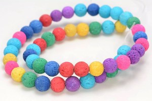 Cuentas Redondas de Basalto Volcánico, Piedras Preciosas de Lava Multicolores, Cuentas de Piedra Natural para Hacer Joyería, Pulseras y Collares DIY - Product Image 3