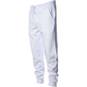 Pantalon en molleton 100% coton de poids moyen de Independent Trading Co., taille XL, blanc, style jogging avec décoration de motif de logo personnalisé - Product Image 1