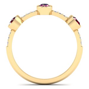 Bagues de mariage REYES personnalisées en or massif 14K 18K avec moissanite certifiée GRA, bijoux fins, taille ovale, pierre précieuse rubis 0,63 carat - Product Image 4