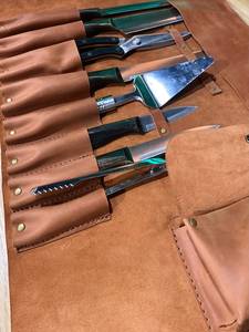 100% Genuine Leather Eco-Friendly Lightweight Classic Portable Chef Knife Roll Professional Collection LKR-0377 - Product Image 3