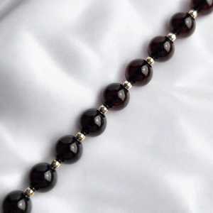 Natural Black Cherry Baltic Amber <b>Silver</b> Charm <b>Bracelet</b> Red Gemstone Dainty Minimalist Jewelry For Women - Product Image 4