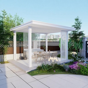 Gazebo de Jardín con Techo Rígido, Acabado con Recubrimiento en Polvo Color Antracita y Toldo de Lamas Resistente a la Intemperie para Comodidad Diaria al Aire Libre - Product Image 1