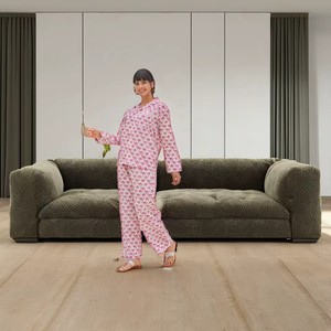 New Floral Printed Women Wear Night Wear <b>Suit</b> Set Silk <b>Pajama</b> Set Tunic Handmade <b>Pajamas</b> Set - Product Image 6