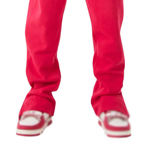 100% Cotton Stacked Streetwear Jogging Suit for Men High Quality Distressed Embroidery <b>Tracksuits</b> Set Custom Flared Sweatsuit - Product Image 5