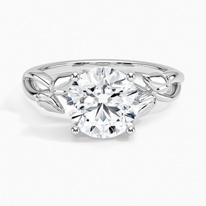 Bague SOJ 027 en argent 925, coupe ronde, motif soufflet de saule, solitaire, 2 carats, couleur D, Moissanite VVS1 certifiée GRA, en promotion à prix réduit - Product Image 1