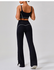 Conjunto de Yoga de 2 Piezas para Mujer, Tallas Grandes, Transpirable, Ecológico, Spandex/Nailon, Cuello Redondo, Sin Mangas, Cintura Elástica, Alta Calidad - Product Image 5