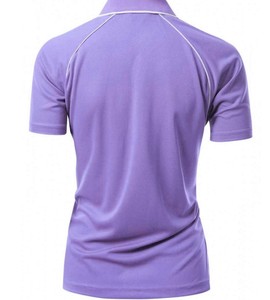 Polo à manches courtes pour femme, couleur unie, tricoté, respirant, coupe décontractée - Product Image 4