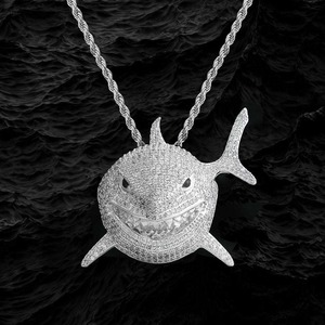 Pendentif Breloque Manette de Jeu Luxe Glacé avec Pierres Moissanite, en Argent Plaqué Rhodium, Bijoux Hip Hop pour Hommes - Fête de Mariage - Product Image 2