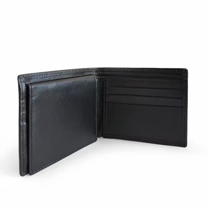 Portefeuille en cuir Nappa uni personnalisé de qualité supérieure pour hommes, porte-cartes multi-usages en cuir véritable de haute qualité pour hommes, faible MOQ, idéal pour les affaires - Product Image 1