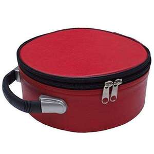 Estuche Redondo de Cuero con Cierre de Cremallera, Asa Resistente, Color Negro, Calidad Premium - Product Image 3