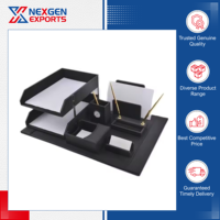Organisateur de bureau professionnel de qualité supérieure, accessoires de bureau en cuir PU écologique, ensemble de bureau personnalisable Nexgen, best-seller