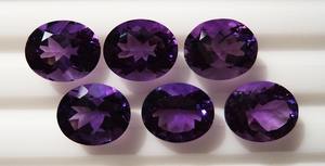 Piedra preciosa suelta facetada con forma ovalada de amatista brasileña de calidad AAA tamaño 16x12 MM 18x13mm 20x15mm piedras preciosas de amatista púrpura OEM - Product Image 2