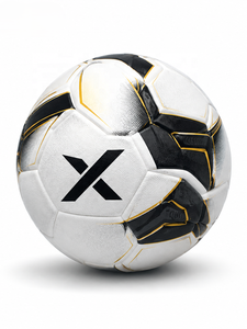 Ballon de football personnalisé de qualité professionnelle |   Blanc Noir Or |   Logo X |   Fabricant OEM ODM |   Qualité de conception haut de gamme - Product Image 1
