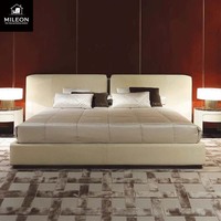 Vente en gros d'usine des derniers lits de luxe de style italien pour hôtels et villas, avec matelas en tissu givré et taille extra-large