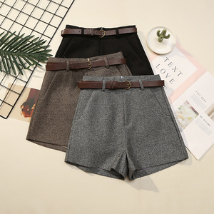 Women's High Waist Solid Color Shorts With Belt Casual Style Regular Fit Woven Fabric Anti-Wrinkle Design - Product Image 1