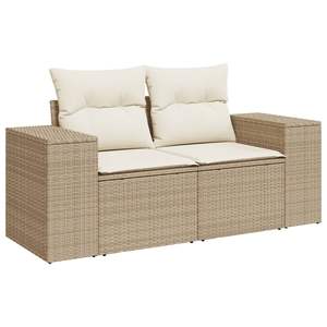 Conjunto de Muebles de Jardín de Ratán Sintético PE Beige y Acero con Recubrimiento en Polvo, Sofá de Patio - Product Image 6