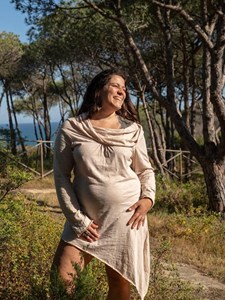 ชุดเดรสผ้าฝ้ายคอวีมีฮู้ด สไตล์โบฮีเมียน แนวเอลฟ์ ชุดเดรสแฟรี่มีฮู้ดสำหรับผู้หญิง ชุดสำหรับงานเทศกาล แรงบันดาลใจจากป่าไม้ - Product Image 3