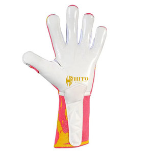 ถุงมือผู้รักษาประตูฟุตบอลแบบสั่งทำพิเศษ สีชมพูและสีขาว พร้อมยางลาเท็กซ์เยอรมัน 4 มม. แบบไฮบริดคัท พร้อมที่พันนิ้วโป้ง - Product Image 2