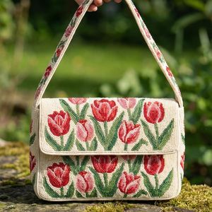 Monedero Tradicional Hecho a Mano con Bordado de Algodón, Cartera Decorativa de Tela Bordada con Cierre de Cremallera, Estilo Étnico para Fiestas y Navidad - Product Image 2