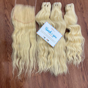 Venta al por Mayor de Cabello Humano Virgen Vietnamita 100%, Extensiones de Cabello Humano Natural Ondulado, Paquetes de Cabello Virgen Doblemente Tramado, Color Rubio - Product Image 5