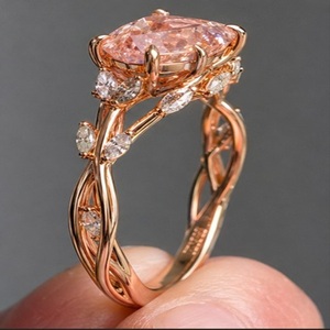 Luxury 18K Yellow Gold Fancy Vivid Pink Lab Diamond 3.03CT Marquise Cut Prong IGI Certified Engagement Wedding <b>Ring</b> for Women - Product Image 3
