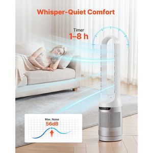 Ventilatore a Torre Senza Pale ad Alta Velocità 14.76 Ft/s, Oscillazione a 65 Gradi, 12 Velocità, 4 Modalità, Timer 8H per Alimentazione CA con Spina AU/US - Product Image 2