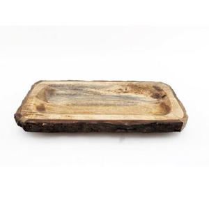 Bandeja Rectangular de Madera Maciza con Diseño Minimalista Único de India, Base Ancha, para Uso Diario, Servir y Decorar, Estilo Moderno - Product Image 1