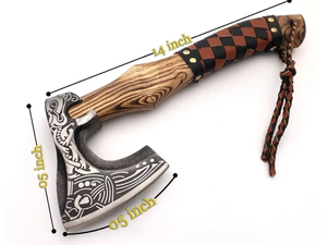 LEGACY BLADES Hacha de exterior de acero con alto contenido de carbono de grado industrial, mango de madera de fresno hecho a mano, hacha de camping para cortar leña, fábrica OEM - Product Image 4