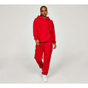 Ensemble sweat-shirt et pantalon de survêtement pour femme, écologique, uni, décontracté, deux pièces, tissu doux, coupe classique, tenue de rue quotidienne - Product Image 1