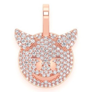 SHRAMAN 10K Or Rose Massif Tendance Personnalisé Pendentif Diamant de Laboratoire Sertie Façon Visage de Diable Bijoux Breloques Hip-Hop Unisexe - Product Image 6
