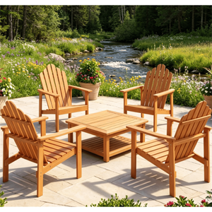 Sedia Adirondack in Legno Massello di Acacia, Resistente fino a 180 kg, con Seduta Inclinata e Braccioli Larghi, per Giardino, Patio, Prato ed Eventi all'Aperto - Product Image 4
