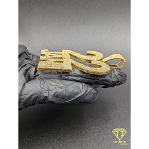 Colgante de Diamante Moissanita Personalizado con Número 22, Collar con Nombre Jani, Colgante con Nombre Personalizado, Colgante Iced Out - Product Image 6