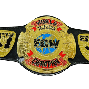 Ceinture de champion du monde de la télévision ECW - Ceinture sportive personnalisable avec détails dorés - Article de collection haut de gamme pour les fans de lutte - Product Image 2