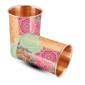 Vaso de Cobre con Mosaico Radiante, Fusión de Colores, Vaso de Diseño Artístico, Reutilizable, Vajilla Premium, Regalo - Product Image 2