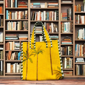 Bolso Tote Acolchado Ecológico Amarillo para Mujer, Bolso de Hombro Duradero con Cierre, Estilo Bohemio, para Viajes de Verano e Invierno - Product Image 4