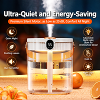 Nouvel humidificateur ultrasonique à double pulvérisation 2L, USB, grande capacité, usage industriel, hôtel, silencieux, chambre, bureau, veilleuse numérique