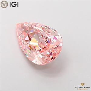 Diamant de 5,00 carats de forme poire, couleur rose vif fantaisie, clarté VVS2, cultivé en laboratoire CVD, avec certificat IGI pour centre de bijouterie - Product Image 4