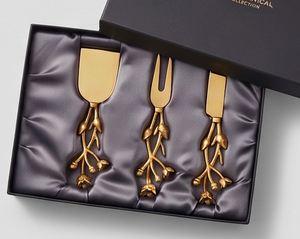 Gold Plated <b>Cheese</b> <b>Knife</b> <b>Set</b> With Floral Branch Handles Metal <b>Cheese</b> Tools For Serving Events Use Wedding And Dining Decor - Product Image 3