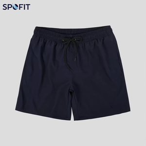SPOFIT Men's <b>Red</b> Board Shorts Mid Elastic Waist Breathable Quick Dry Casual with Pockets Solid Color Knitted Canvas Polyester - Product Image 6