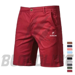 Bermuda homme BLOODLINE marron taille mi-haute avec fermeture boutonnée, décontracté, couleur unie, tissu Oxford respirant, poches - Product Image 3